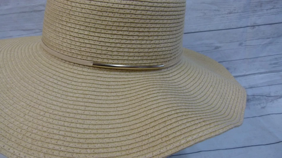 Sombrero de verano de ala ancha para mujer H&M color beige paja talla L/58 Foto 3 de 4
