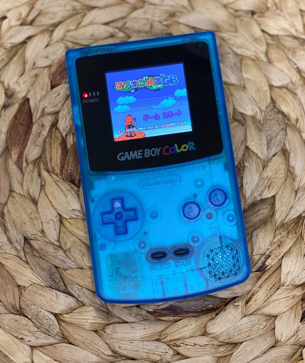 Nintendo Game Boy Color GBC System Backlight Backlit Brighter TFT Clear Blue
