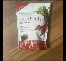 SuperBeets HumanN Heart Chews Pomegranate 60 Ct/30 day supply New/Sealed