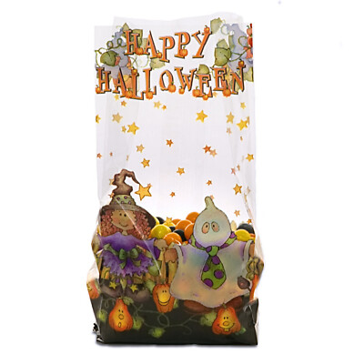 Trick Or Treat Clear Cello Party Bags - 7.5in.x3.5in.x2in. - 20 Pack (75101201)