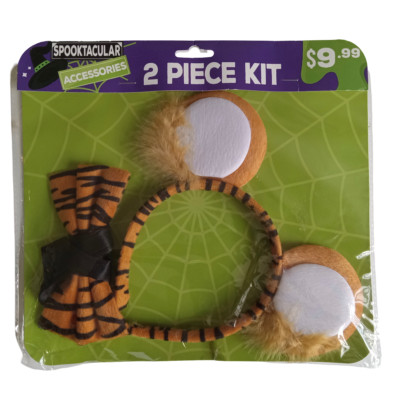 Tiger Headband With Ears Bow Tie 2 Piece Set Cosplay Halloween by Spooktacular