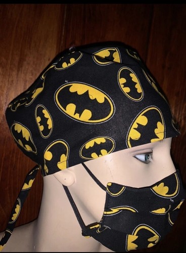 Batman Scrub Cap Hat \u0026 Facemask Set 