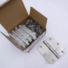 Design House 181420 3-1/2 in. x 5/8 in. Radius Satin Nickel Door Hinge 6 Holes