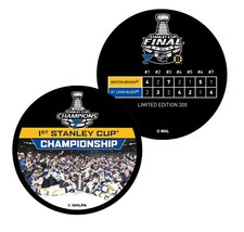2019 St. Louis Blues 1st Stanley Cup Championship Hockey Puck TEAM CELEBRATION 