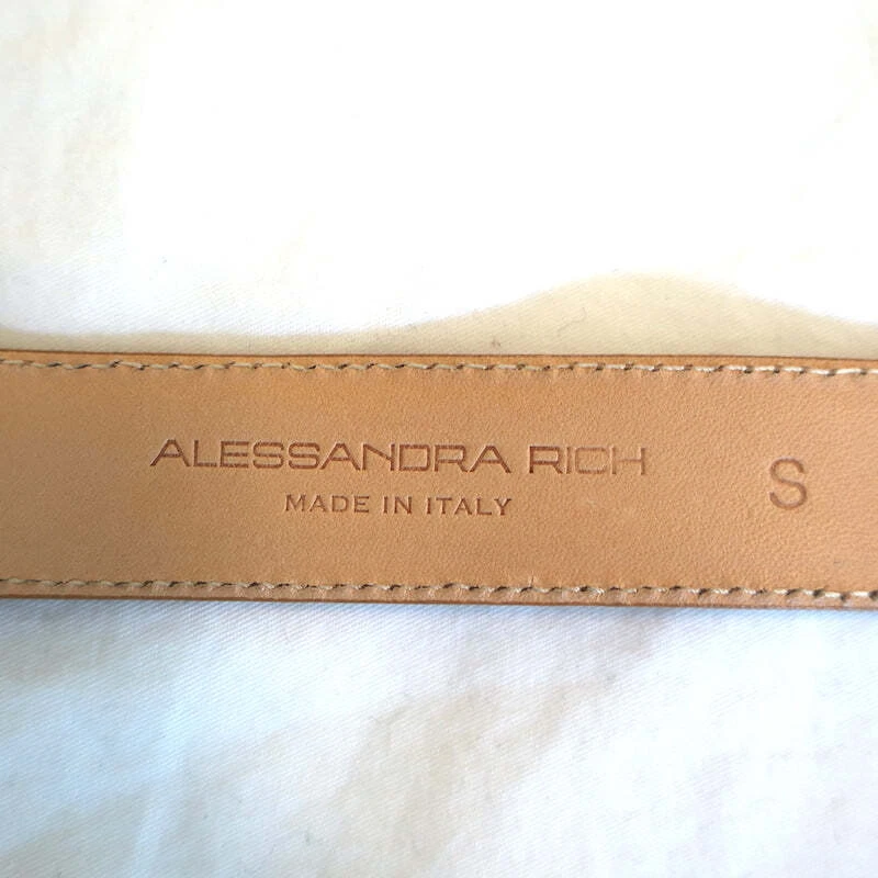 Cinturón Alessandra Rich Cristal Hebilla Piel Anguila Tostado Talla Pequeña Foto 4 de 4