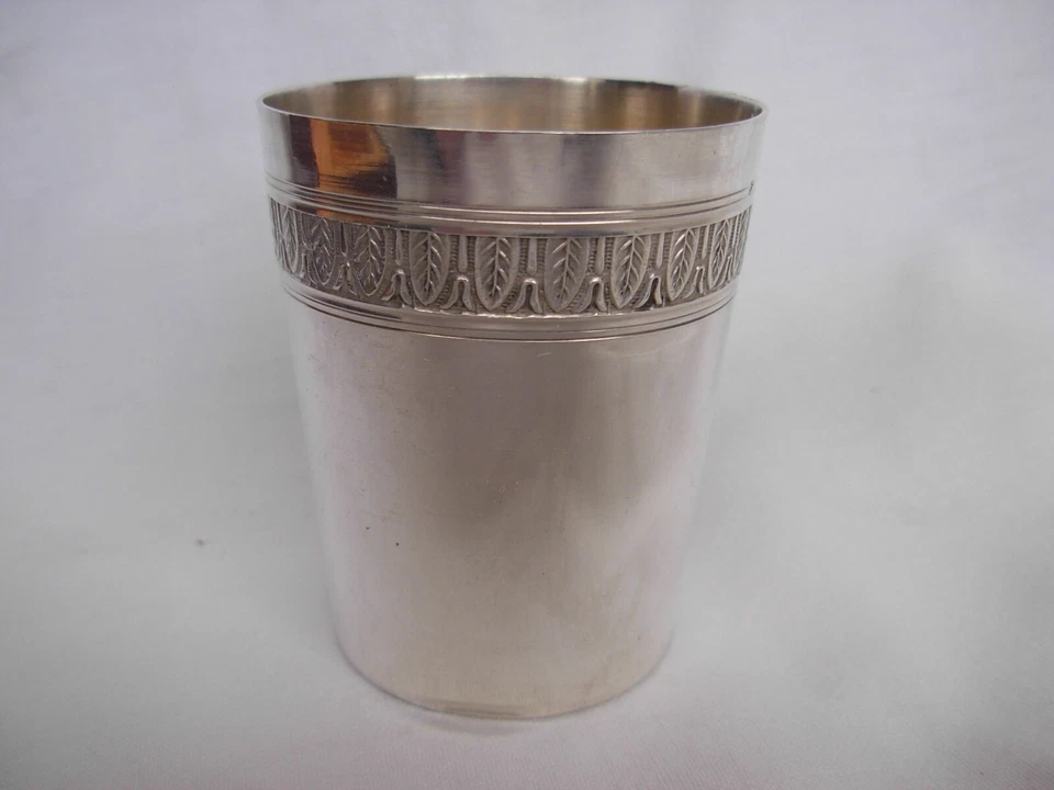 ANTIGUA COPA FRANCESA DE PLATA DE LEY, ESTILO IMPERIO, FINALES DEL SIGLO XIX. Foto 3 de 4