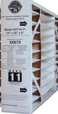 Lennox X6670 MERV 11 Box Replacement Filter also for Honeywell, 16''