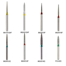 Dental Diamond Burs Flame Bur 863/010F 863/012F 863/016C 861 862 Fine High Speed