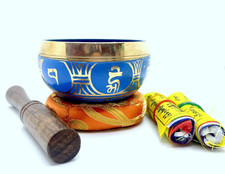 3.5 inches Buddha Eye print singing bowls for meditation,yoga,with mantra.