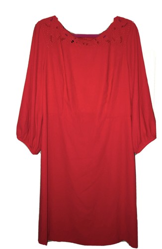 Talbots 8 NWOT Eyelet Trim Red Dress classic Multiple Sizes! - Picture 4 of 8