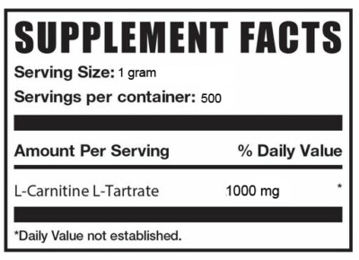 FDC Nutrition L-Carnitine L-Tartrate (LCLT) Pure Powder