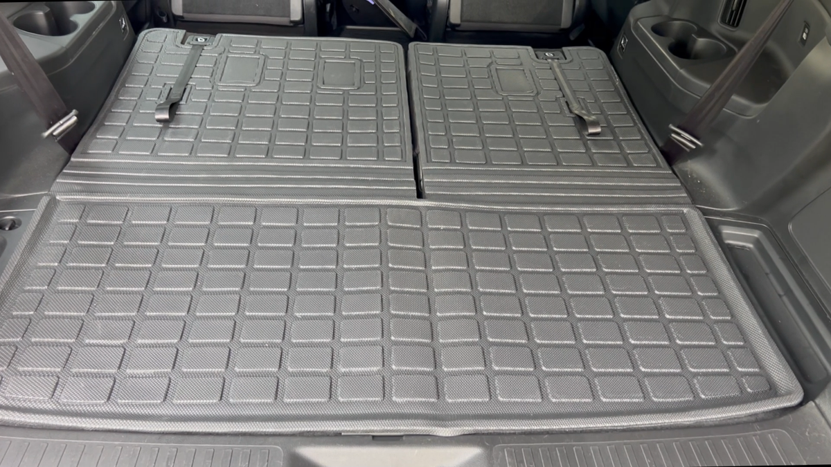 JOULARISE Floor Mats Trunk Mat With Backrest Mat Door Sill Guards For 2023 2024 Honda Pilot Accessories(Include Trunk Left Storage Tray), All Weather - View #8