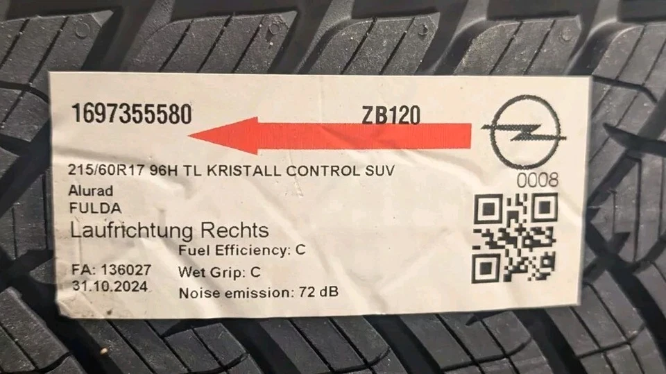 Winterkomplettrad-Satz Opel Frontera C 215-60R17 Fulda Winterräder 115 - Bild 2 von 4