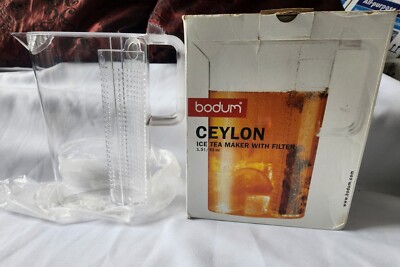 Bodum Ceylon Eisteekocher mit Filter 1,5 Liter Kunststoff, Dänemark, selten, unbenutzt