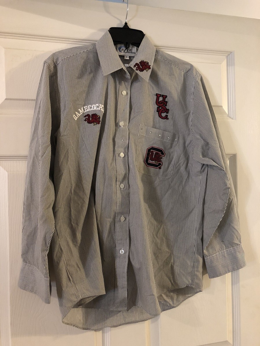 gamecock dress shirt Las Olas Embroidered GAMECOCKS Button Up Dress Shirt Long Sleeve Size Small  USC