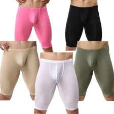 Ultra Thin Briefs Men Long Johns Transparent Underwear Sports Sexy Soft Short 
