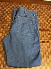 Vintage 1970s Wrangler Polyester Blend Pants Men's 32/29 Light Wash Blue