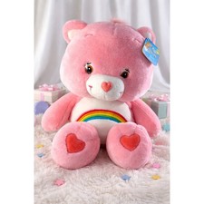 Care Bears Cheer Bear 26" Jumbo Plush 2002 Y2K Vintage NOS Embroidered Rainbow