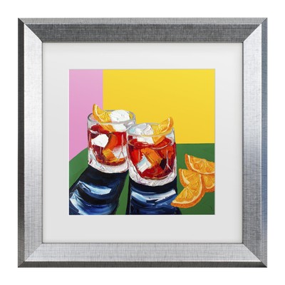 Framed Wall Art - Alice Straker 'Negronis No1' Wall Decor with Matted Frame