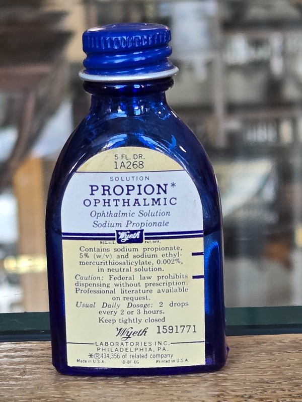 Propion Opthalmic Solution EMPTY Bottle: Old Drug Store Stock