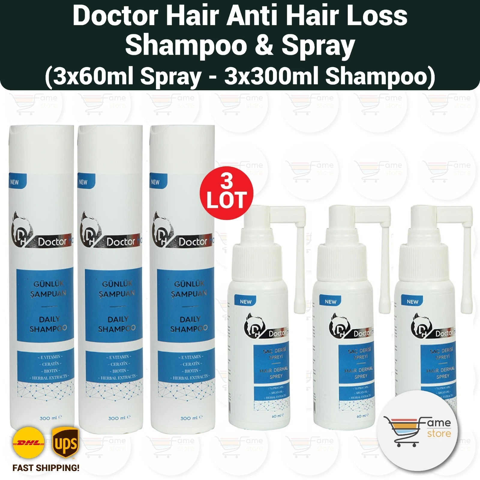 Doctor Hair Anti Hair Loss Hair Repair (Shampoo + Spray Set ) - 3LOT