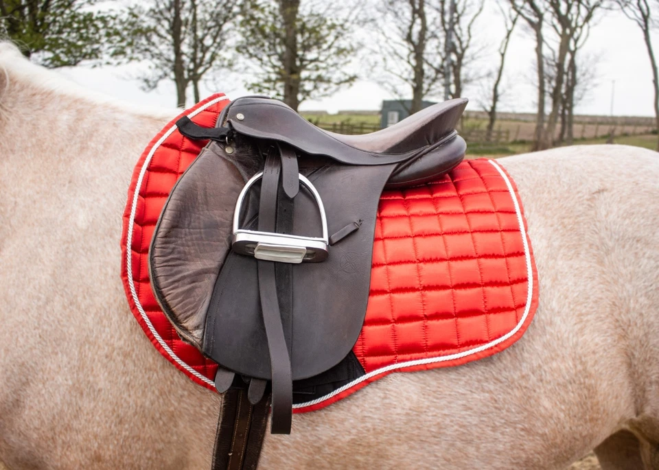 Conjunto de almofadas de sela de cavalo de luxo Matchy Matchy, almofada de sela de contato, véu de orelha, chapéu pom - Imagem 3 de 4