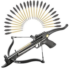Crossbow Self-Cocking 80 Lbs with Adjustable Sight and Total of 27 Aluminim A...