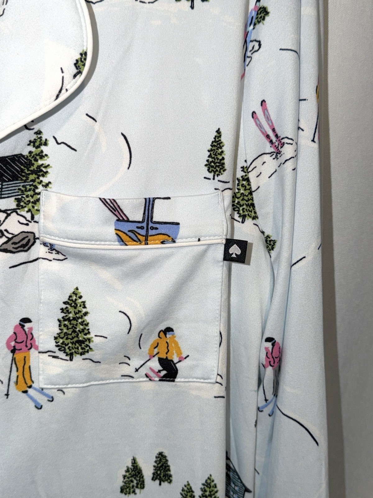 Kate Spade Pajamas Classic Long Sleeve Winter Village Ski Trip Print Pjs NWT thumbnail 9