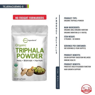 Triphala en Polvo Organico Suplemento Digestion Colon Salud 2 Lb 362 Serv NEW