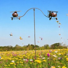 Plane Garden Spinner Aeroplane Unique & Decorative Metal Bird Home Outdoor Gift