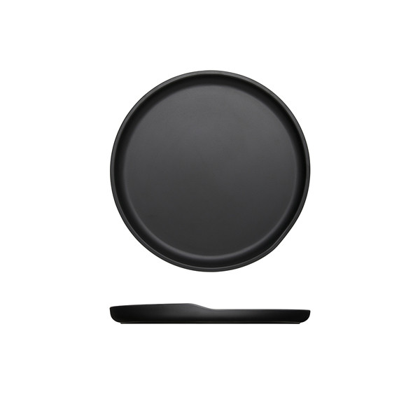 Black Copenhagen Round Melamine Plate For Dinnerware 22.5cm Pack of 6