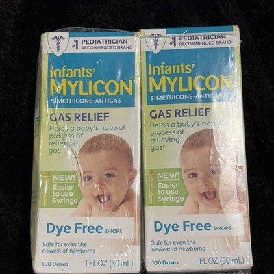 Infants Mylicon Gas Relief Drops, Dye-Free, 1 oz 2 Pack Exp 10/27