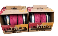 PAIR Panaracer Gravelking SK Tubeless Bike Tires 700 x 45 - Gravel Road Cranbery