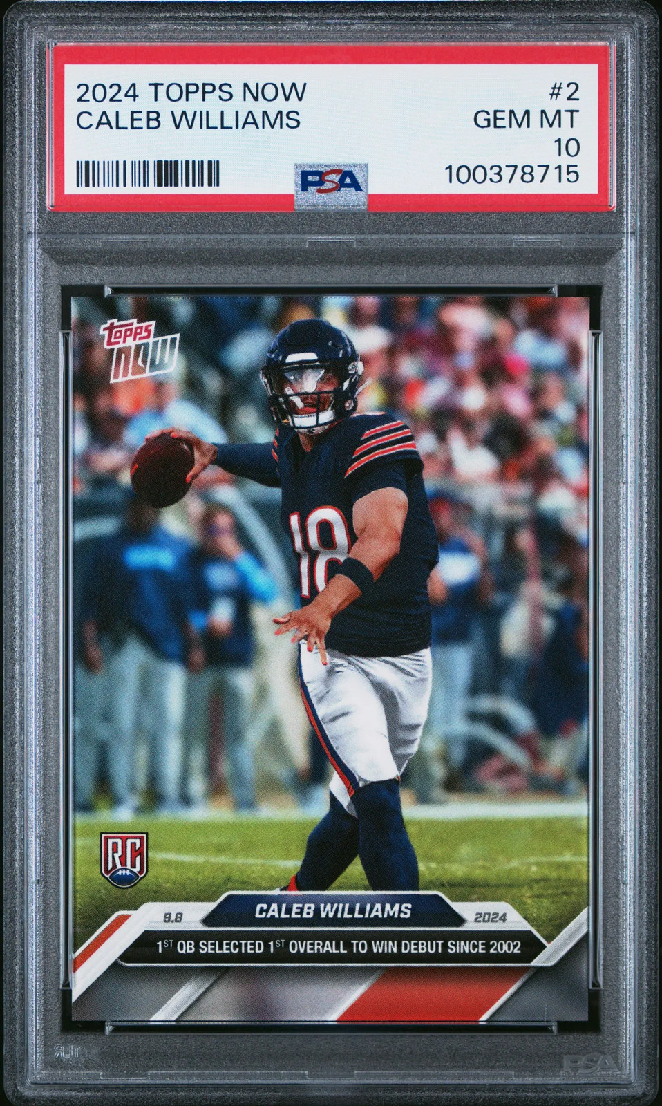 2024 Topps Now Caleb Williams #2 Rookie PSA 10