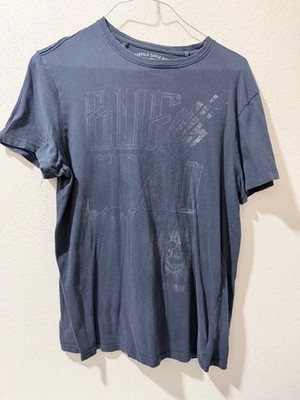 Buffalo David Bitton Graphic T Shirt Men s Large L   Faded Print   Dark Blue   C