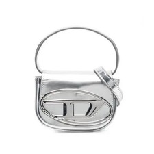 DIESEL Mini Silver Leather Crossbody Bag Auth...