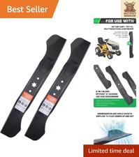 Efficient 2-Pack High-Lift Mower Blades for 46" Decks - Turbocharged Cutting