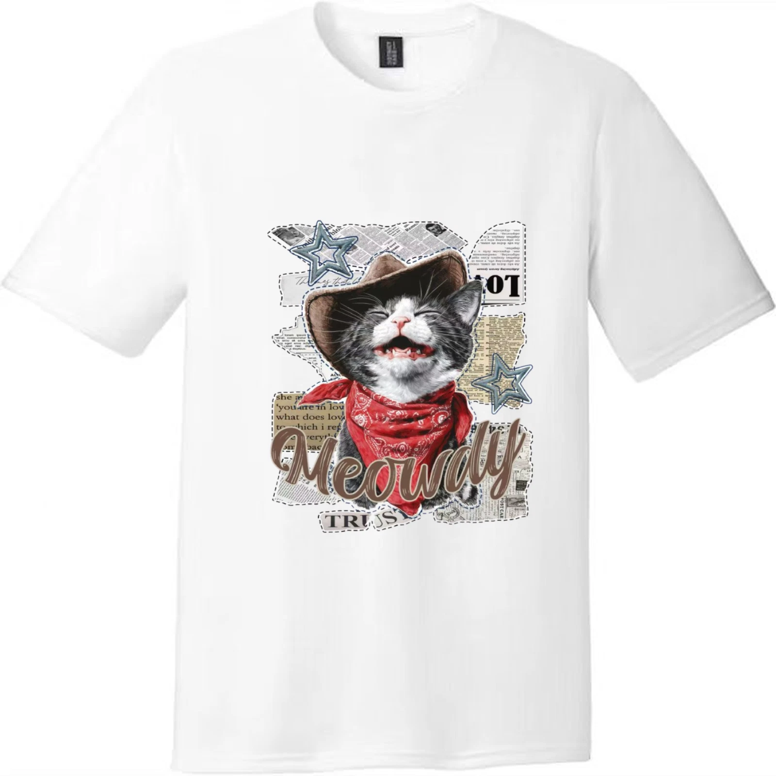 Meowdy Retro Cowboy Cat Graphic Unisex Tee