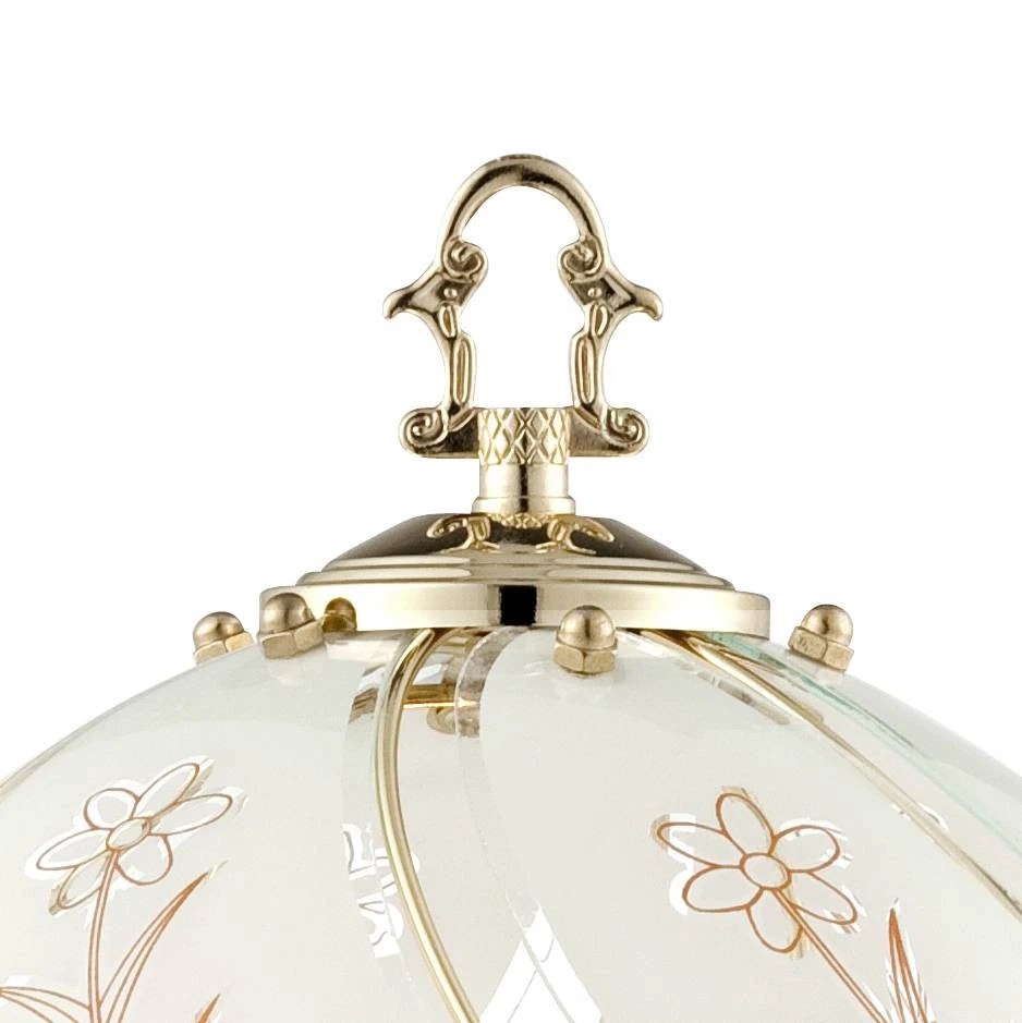 Lámpara de mesa tradicional de latón pulido táctil floral para dormitorio Foto 3 de 4