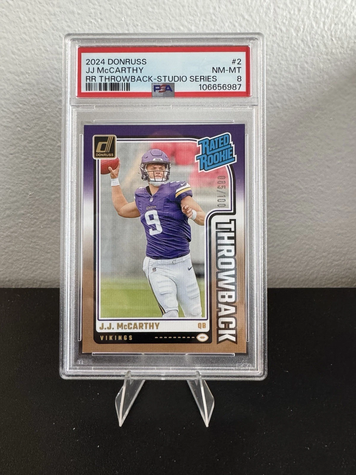 JJ McCarthy Panini Donruss Rated Rookies Throwback #2 Studio Series