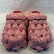Pink Bubble Slides Women Men Massage Slipper Clog Golf Ball Foam Sandal w/ Strap