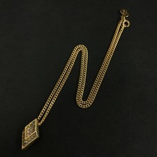 EGA Christian Dior Rhinestone Gold Tone Pendant Necklace/7BJ0761