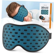 Breathable Sleep Mask, 3D Eye Mak Sleep for Side Sleepers Women Men, Blue