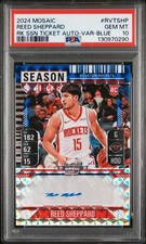 2024 Mosaic Rookie Season Ticket Reed Sheppard RC Auto Blue /49 PSA 10 🔥💎