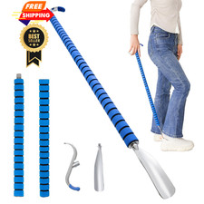 Fanwer Metal Long Shoe Horn with Dressing Stick - Handle for...