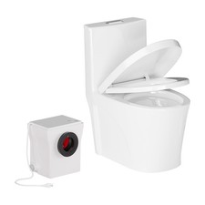 600W Macerating Toilet System One-Piece Upflush Toilet with Pump 3 Water Inlets