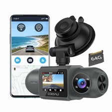 COOAU 4K Dashcam Auto Vorne Innen Dual 2,5K 1080P, Dasch-Cam Kabellos Nachtsicht