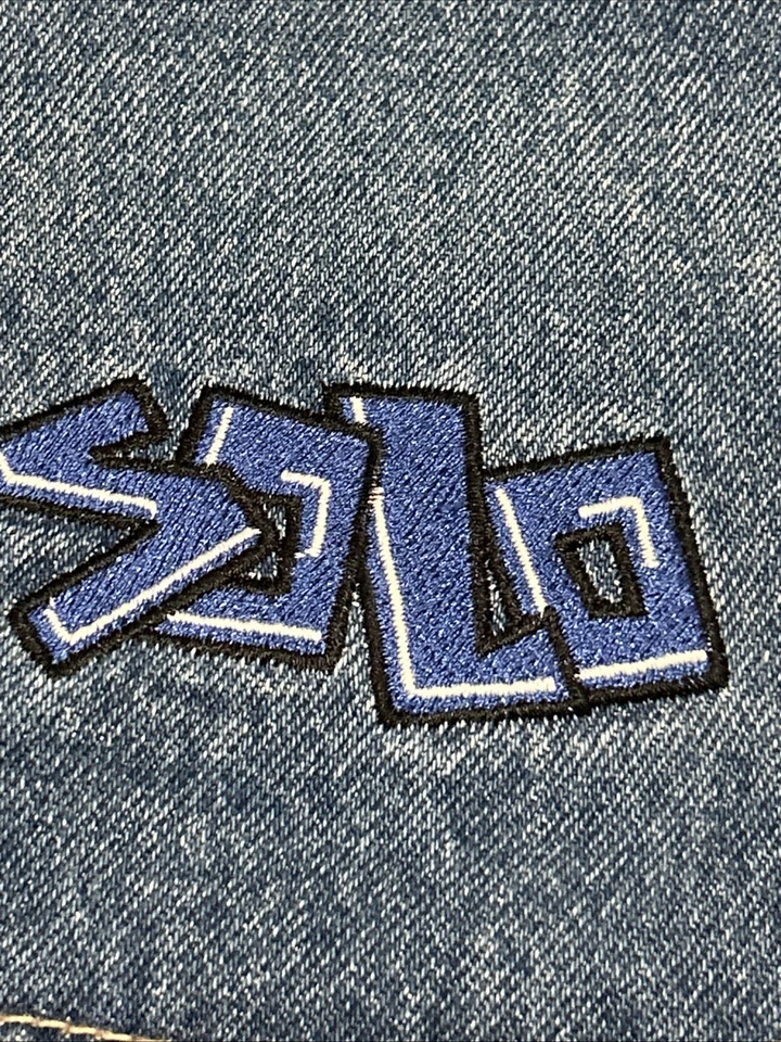 Pantalones de mezclilla Solo Semore vintage para hombre 28x30 azul calce holgado patinador Y2K grunge ropa de calle Foto 4 de 4