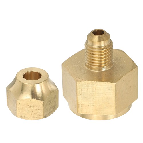 1/2" Female x 1/4" SAE Male Flare Brass Pipe Fitting Reducer Adapter