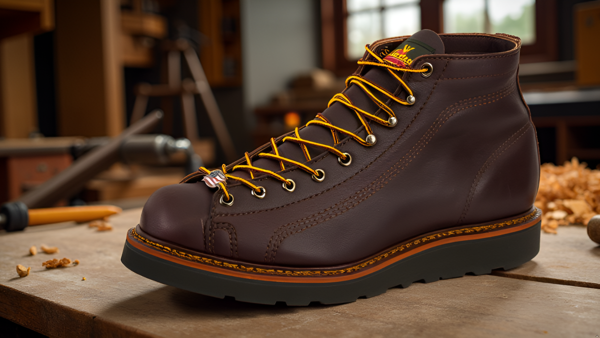 New Thorogood American Heritage Lace-to-Toe Wedge Sole Roofer Boot